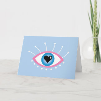 Grieks boze oog met rode rode rode rode roze kaart