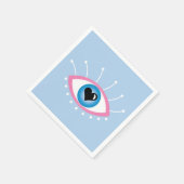 Grieks boze oog met rode rode rode rode roze servet (Hoek)