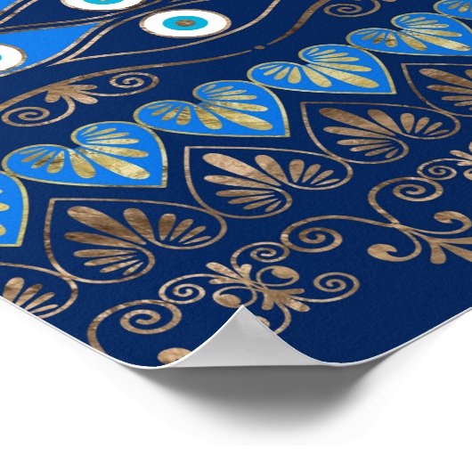 Grieks-boze oog-sierbloem poster (Hoek)