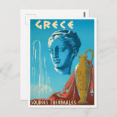 Grieks Briefkaart van het klassieke treinreizen (Voorkant / Achterkant)