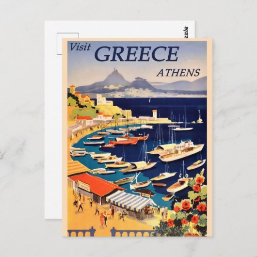 Grieks Briefkaart van reizen (Voorkant / Achterkant)