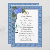 Grieks bruiloft uitnodiging Blauwe rozen (Voorkant / Achterkant)