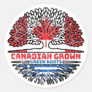 Grieks-Canadese Canadese boomstammen Ronde Sticker
