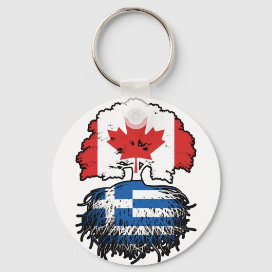 Grieks-Canadese Canadese boomstammen Sleutelhanger (Voorkant)