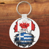 Grieks-Canadese Canadese boomstammen Sleutelhanger (Voorkant)
