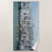 Grieks Cyclades Gevist dorp strandlaken (Voorkant)