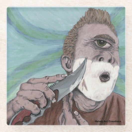 Grieks Cyclops Knife Scheren Fantasy Glass Onderze Glazen Onderzetter (Voorkant)