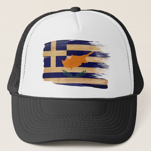 Grieks-Cypriotische vlag Trucker Hat Pet (Voorkant)