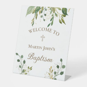 Grieks design Katholieke Baptisme welkomstbord Reclamebord Met Voetstuk