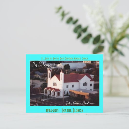 Grieks Destin St. John's Church Aerial Briefkaart (Staand voorkant)