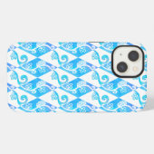 Grieks diamantpatroon met kantversieringen iPhone hoesje (Achterkant horizontaal)