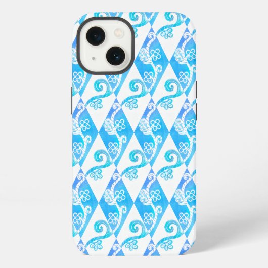 Grieks diamantpatroon met kantversieringen iPhone hoesje (Achterkant)