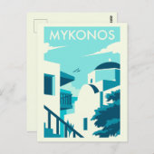 Grieks Egeïsch eiland Mykonos Poster Briefkaart (Voorkant / Achterkant)
