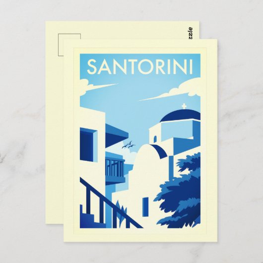 Grieks Egeïsche eiland Santorini Poster Briefkaart (Voorkant / Achterkant)