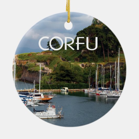 Grieks eiland Corfu Foto Keramisch Ornament (Achterkant)