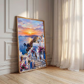 Grieks Eiland Dorp Canvas Wandkunst Poster