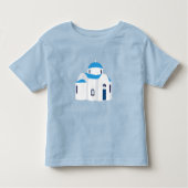 Grieks eiland Griekenland Blauwe Dome Kerk Kinder Shirts (Voorkant)