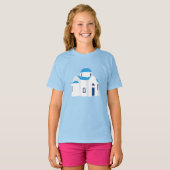 Grieks eiland Griekenland Blauwe Dome Kerk T-shirt (Voorkant volledig)