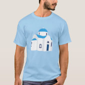 Grieks eiland Griekenland Blauwe Dome Kerk T-shirt (Voorkant)