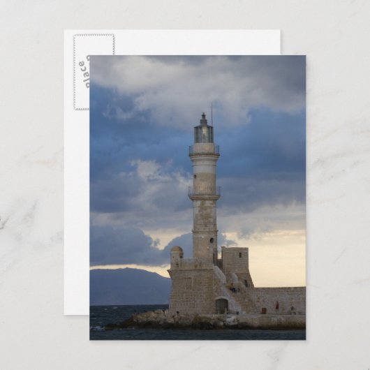 Grieks eiland Kreta en oude stad Chania 2 Briefkaart (Voorkant / Achterkant)