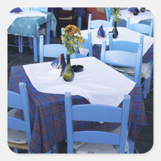 Grieks eiland Kreta en oude stad Chania Vierkante Sticker (Voorkant)