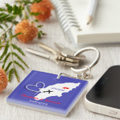 Grieks eiland Rhodos Destination Wedding Favor Sleutelhanger (Voorkant Rechts)