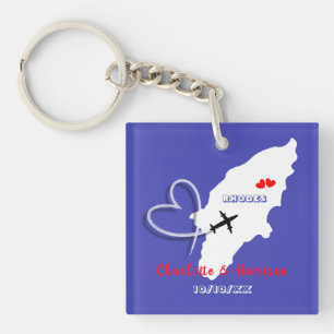 Grieks eiland Rhodos Destination Wedding Favor Sleutelhanger