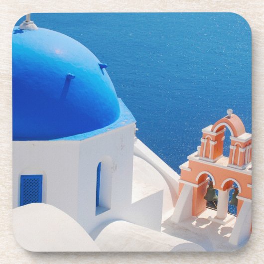 Grieks eiland Santorini Bier Onderzetter (Voorkant)