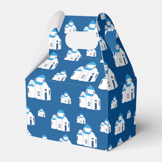 Grieks-eiland Santorini Blue Dome Church Bedankdoosjes (Achterkant)