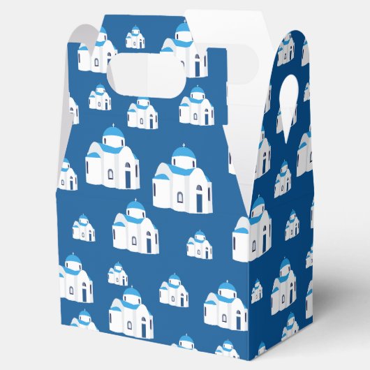 Grieks-eiland Santorini Blue Dome Church Bedankdoosjes (Geopend)