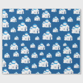 Grieks-eiland Santorini Blue Dome Church Cadeaupapier (Vlak)