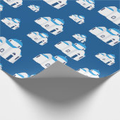 Grieks-eiland Santorini Blue Dome Church Cadeaupapier (Hoek)