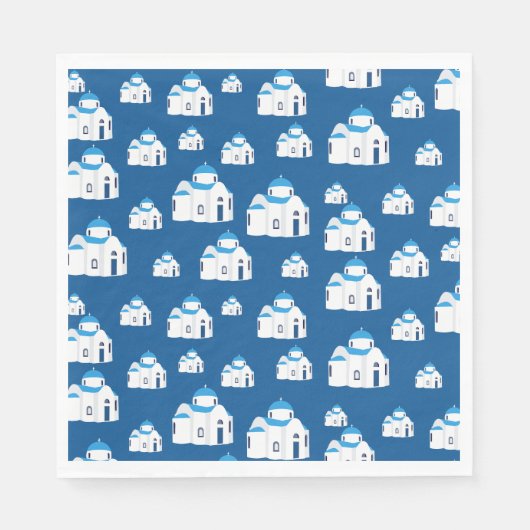 Grieks-eiland Santorini Blue Dome Church Servet (Voorkant)