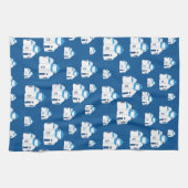 Grieks-eiland Santorini Blue Dome Church Theedoek (Horizontaal)