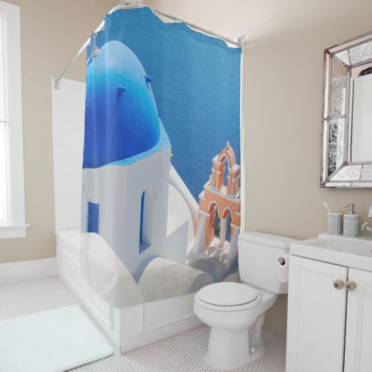 Grieks eiland Santorini Douchegordijn (In situ)