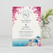 Grieks eiland zonsondergang Romance bruiloft Kaart (Staand voorkant)