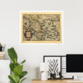 Grieks eilandenkaart Ortelius 1570 Poster (Thuiskantoor)