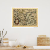 Grieks eilandenkaart Ortelius 1570 Poster (Keuken)