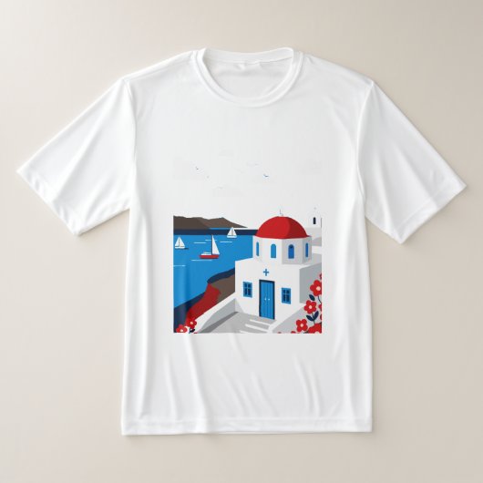 Grieks eilandlandschap t-shirt (Laagn)