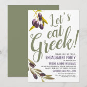 Grieks eten proeven | uitnodiging van de opdrachtg (Voorkant / Achterkant)