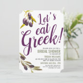 Grieks eten proeven | Vrijgezellenfeest Sage Invit Kaart (Staand voorkant)