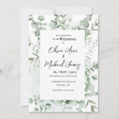 Grieks Eucalyptus Lijst Moderne bruiloft Kaart (Voorkant)