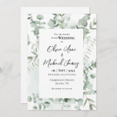 Grieks Eucalyptus Lijst Moderne bruiloft Kaart (Voorkant / Achterkant)