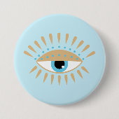 Grieks Evil Eye Blauw Ronde Button 7,6 Cm (Voorkant)
