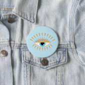 Grieks Evil Eye Blauw Ronde Button 7,6 Cm (In situ)