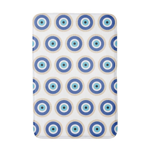 Grieks Evil Eye in Griekse Sleutel Badmat (Voorkant Verticaal)