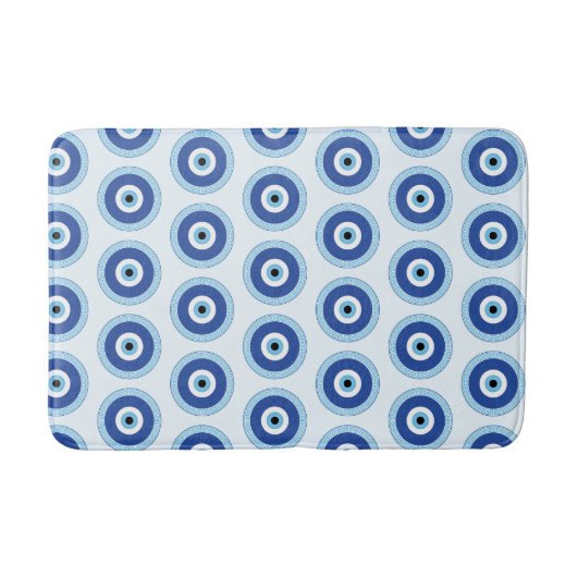 Grieks Evil Eye in Griekse Sleutel Badmat (Voorkant)