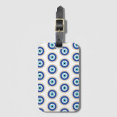 Grieks Evil Eye in Griekse Sleutel Bagagelabel (Voorkant (verticaal))