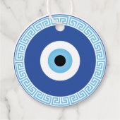 Grieks Evil Eye in Griekse Sleutel Bedankjes Labels (Voorkant)