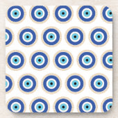 Grieks Evil Eye in Griekse Sleutel Bier Onderzetter (Voorkant)